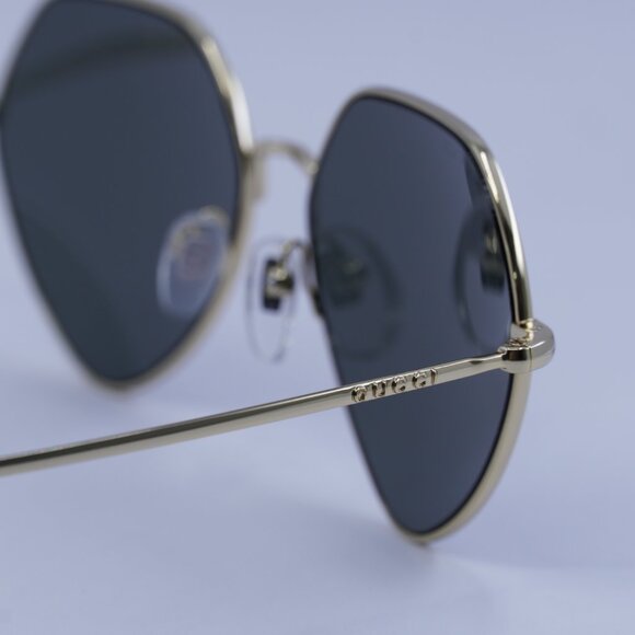 Gucci GG1182S 001 Sunglasses Gold Geometric Frame, Grey Lenses - Picture 9 of 11